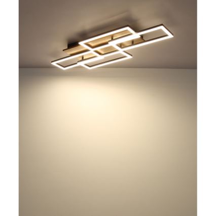 Globo - Dæmpbar LED-loftlampe LED/40W/230V 2700-6500K 32,5x87,5 cm brun/sort + fjernbetjening