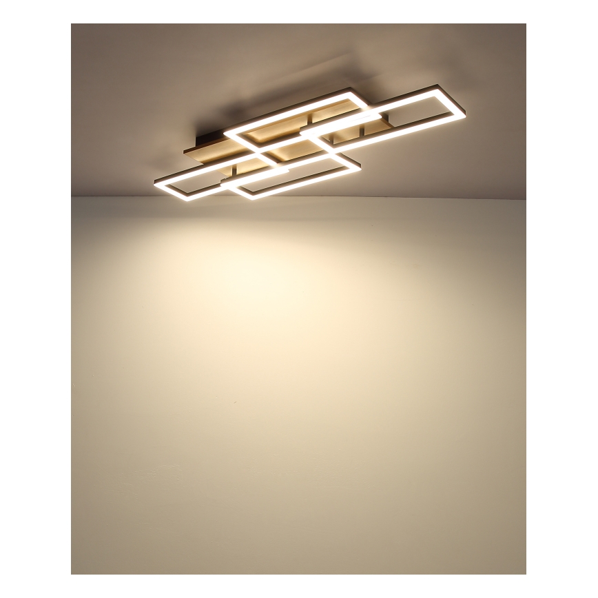 Globo - Dæmpbar LED-loftlampe LED/40W/230V 2700-6500K 32,5x87,5 cm brun/sort + fjernbetjening
