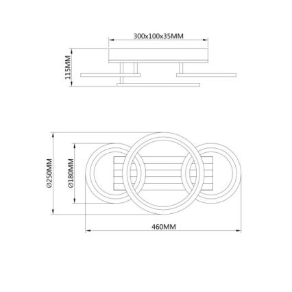 Globo - LED loftlampe LED/21W/230V 3000/4200/600K 25x46 cm