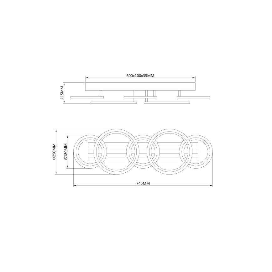 Globo - LED loftlampe LED/34W/230V 3000/4200/6000K