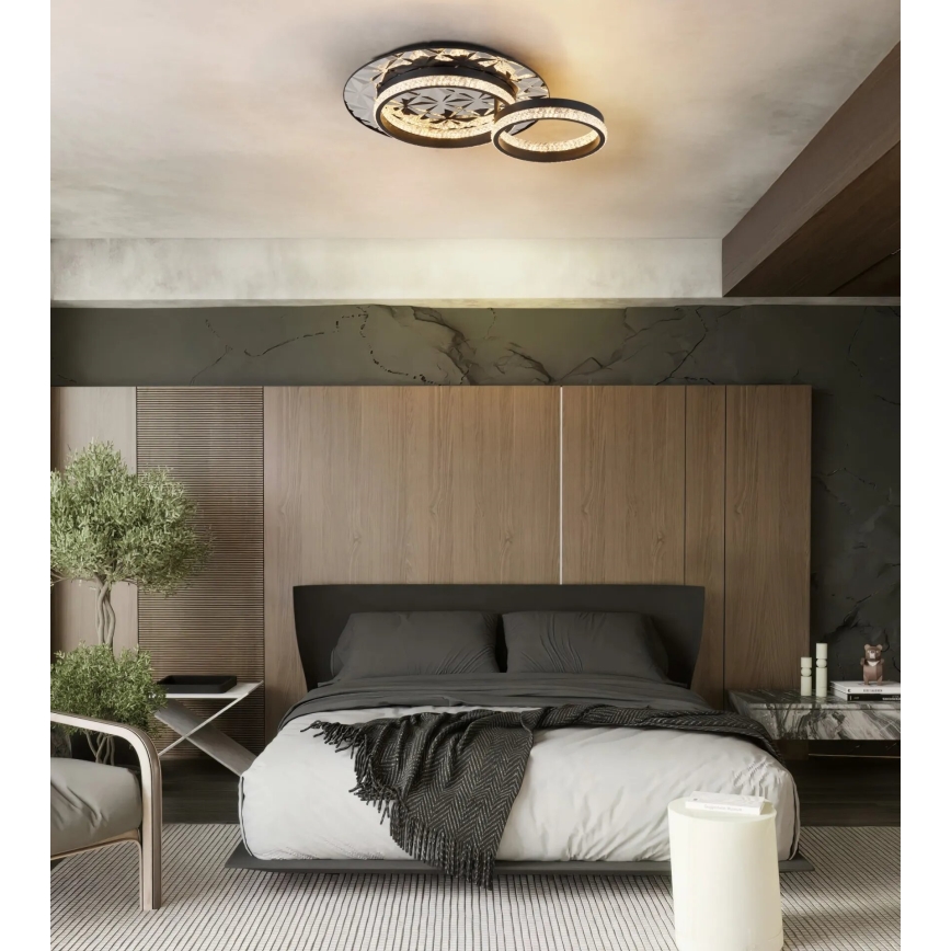 Globo - LED loftlampe LED/24W/230V 3000K 40x50,5 cm sort/skinnende krom