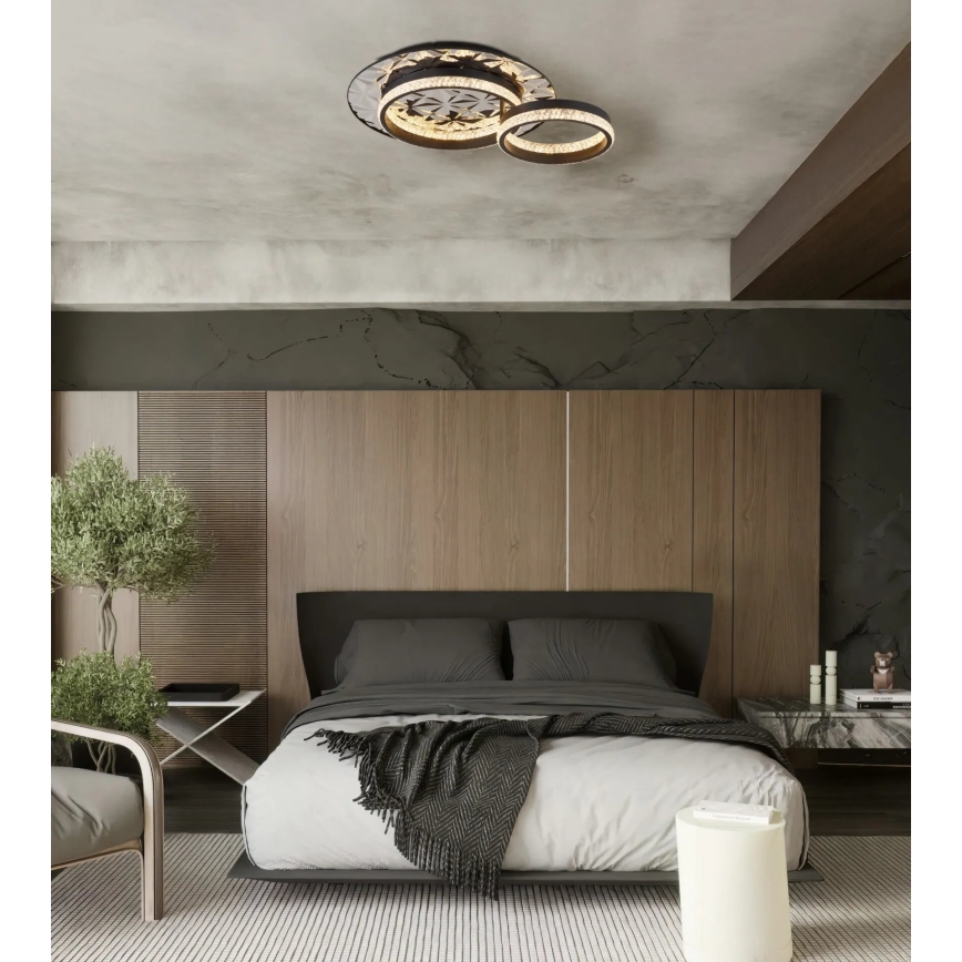 Globo - LED loftlampe LED/24W/230V 3000K 40x50,5 cm sort/skinnende krom