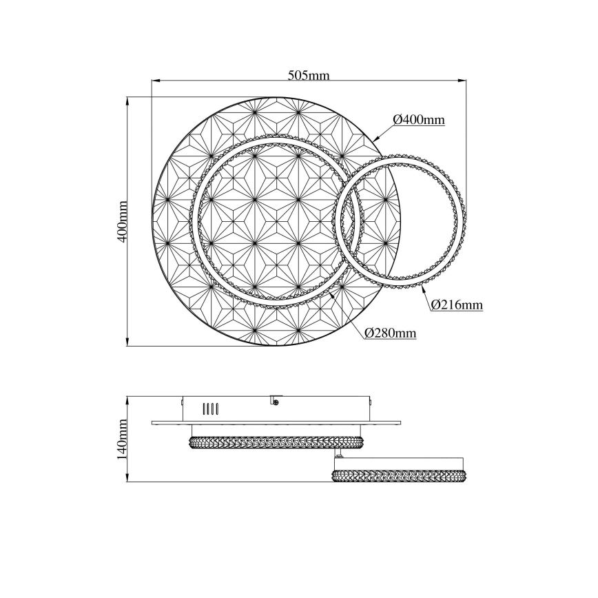 Globo - LED loftlampe LED/24W/230V 3000K 40x50,5 cm sort/guldfarvet