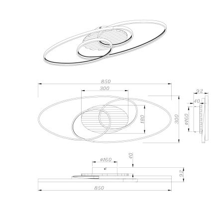 Globo - LED loftlampe LED/40W/230V 3000K 85x30 cm