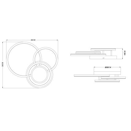 Globo - LED-loftlampe LED/40W/230V 3000K 49x39 cm