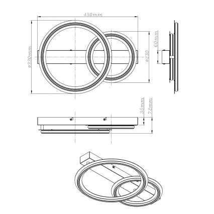 Globo - LED-loftlampe LED/30W/230V 3000K 33x45 cm