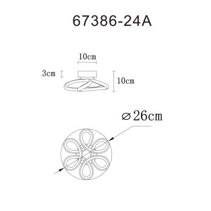 Globo - LED loftlampe LED/24W/230V 2700/4000/6000K diameter 26 cm sort