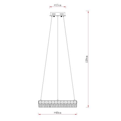 Globo - LED dæmpbar pendel på kabel LED/24W/230V 2700-6000K klar + fjernbetjening