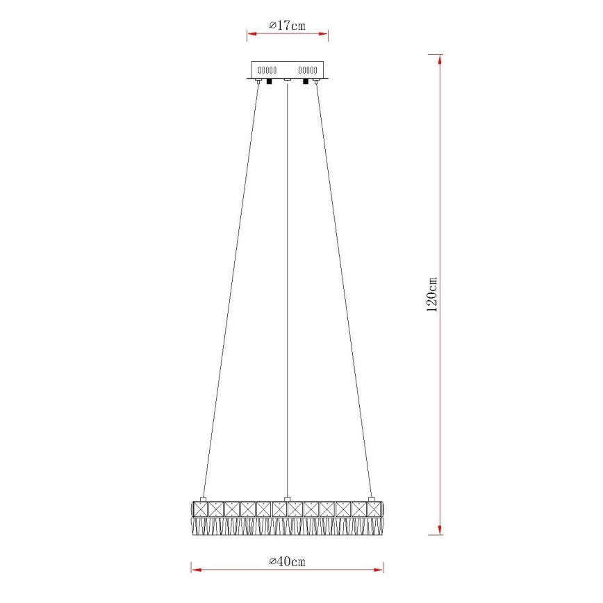 Globo - LED dæmpbar pendel på kabel LED/24W/230V 2700-6000K klar + fjernbetjening