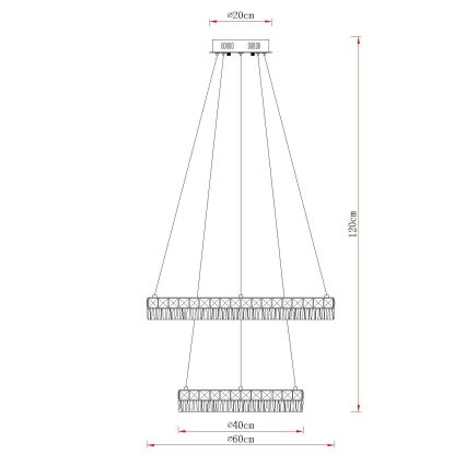 Globo - LED-dæmpbar pendel på wire LED/60W/230V 2700-6000K klar + fjernbetjening