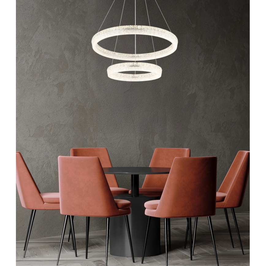 Globo - LED-dæmpbar pendel med wireophæng LED/72W/230V 2700-6000K klar + fjernbetjening