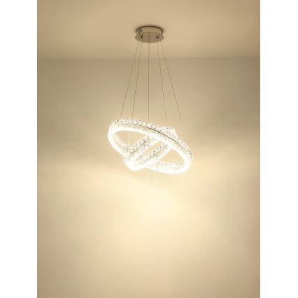 Globo - LED-dæmpbar pendel med wireophæng LED/72W/230V 2700-6000K klar + fjernbetjening
