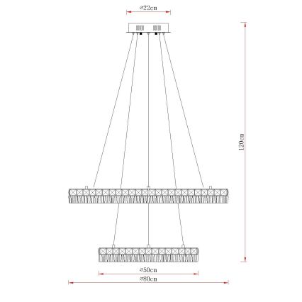 Globo - LED-dæmpbar pendel med wireophæng LED/72W/230V 2700-6000K klar + fjernbetjening