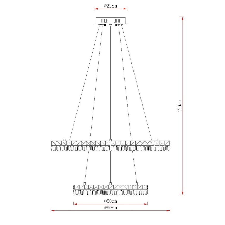 Globo - LED-dæmpbar pendel med wireophæng LED/72W/230V 2700-6000K klar + fjernbetjening