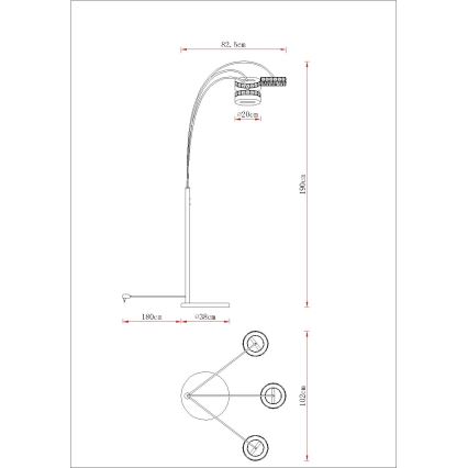 Globo - dæmpbar LED-gulvlampe LED/35W/230V 3000/4000/6000K