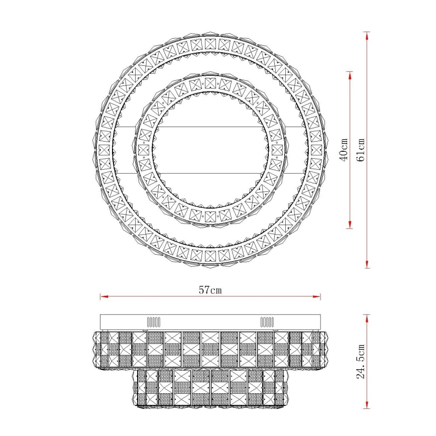 Globo - Dæmpbar LED-loftlampe LED/55W/230V 2700-6000K Ø 61 cm + fjernbetjening