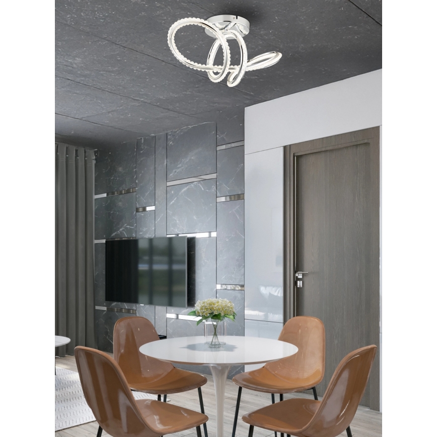 Globo - Dæmpbar LED-loftlampe LED/40W/230V 2700-6000K blank krom + fjernbetjening