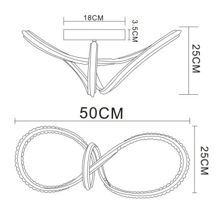 Globo - Dæmpbar LED-loftlampe LED/40W/230V 2700-6000K blank krom + fjernbetjening