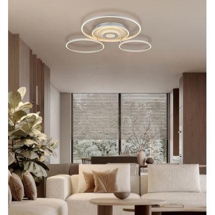 Globo - LED-dæmpbar loftlampe LED/60W/230V 2700-6500K 80,8x99,2 cm sølv + fjernbetjening
