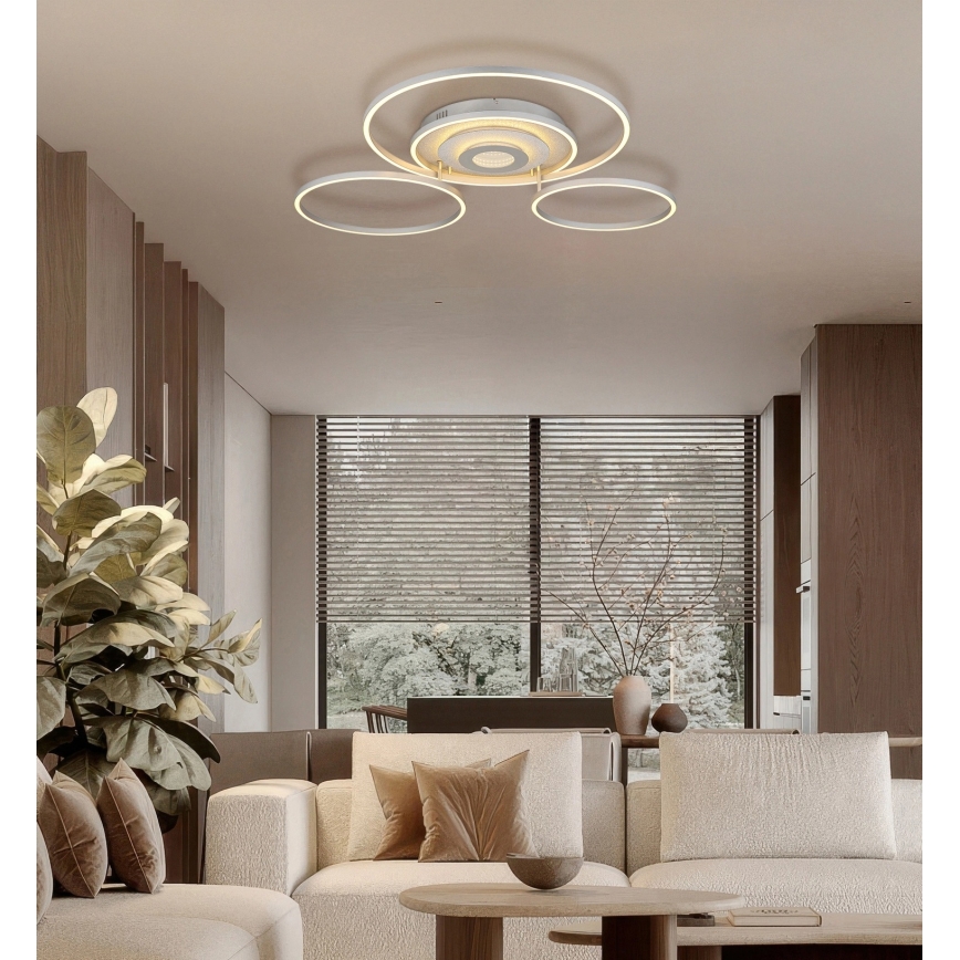 Globo - LED-dæmpbar loftlampe LED/60W/230V 2700-6500K 80,8x99,2 cm sølv + fjernbetjening