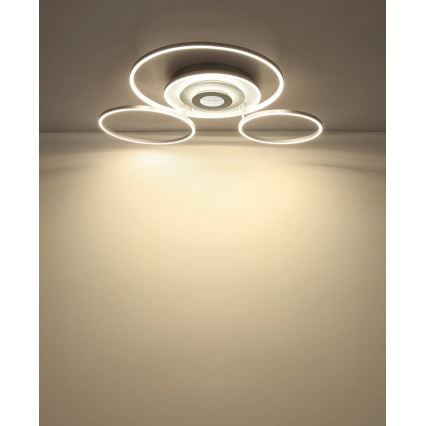 Globo - LED-dæmpbar loftlampe LED/60W/230V 2700-6500K 80,8x99,2 cm sølv + fjernbetjening