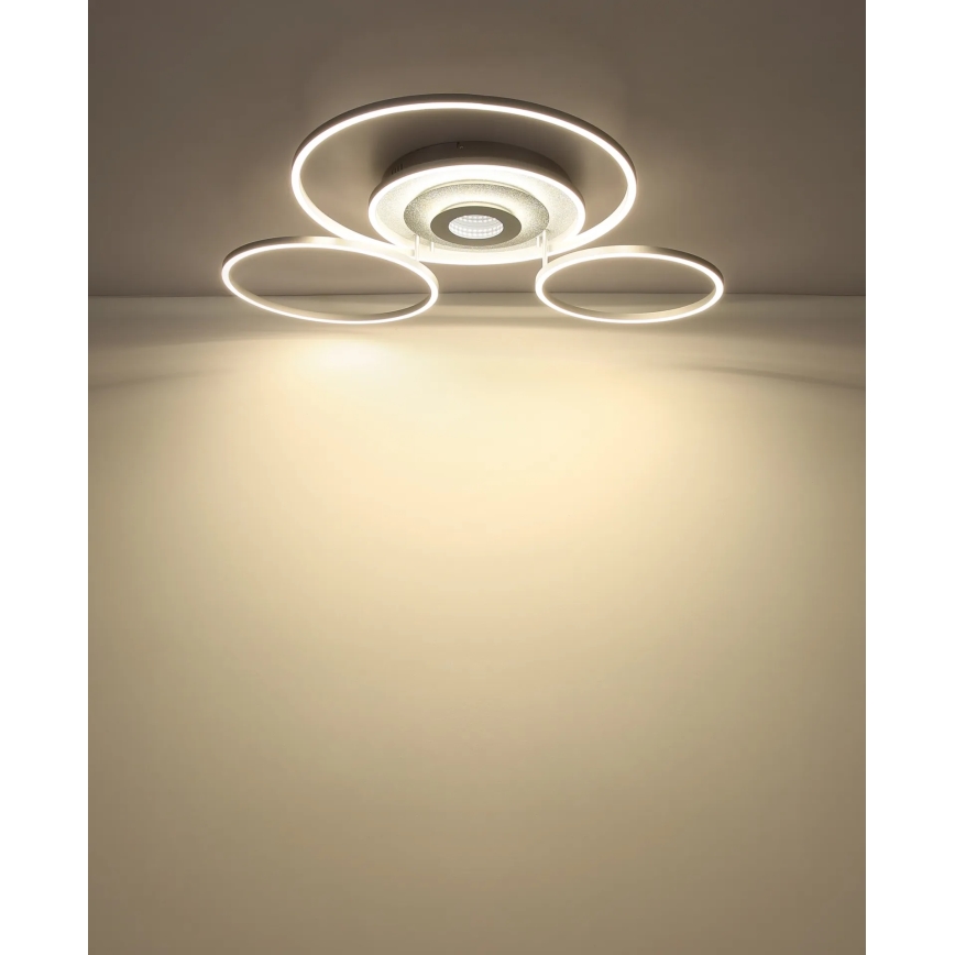 Globo - LED-dæmpbar loftlampe LED/60W/230V 2700-6500K 80,8x99,2 cm sølv + fjernbetjening
