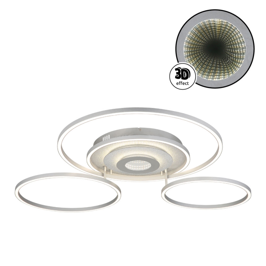 Globo - LED-dæmpbar loftlampe LED/60W/230V 2700-6500K 80,8x99,2 cm sølv + fjernbetjening