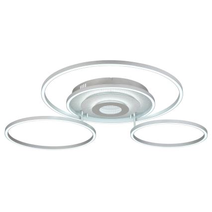 Globo - LED-dæmpbar loftlampe LED/60W/230V 2700-6500K 80,8x99,2 cm sølv + fjernbetjening