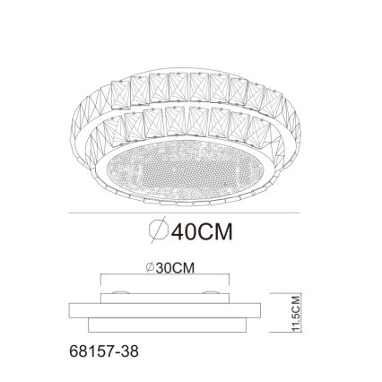 Globo - Dæmpbar LED-loftlampe LED/38W/230V 2700-6000K Ø 40 cm + fjernbetjening