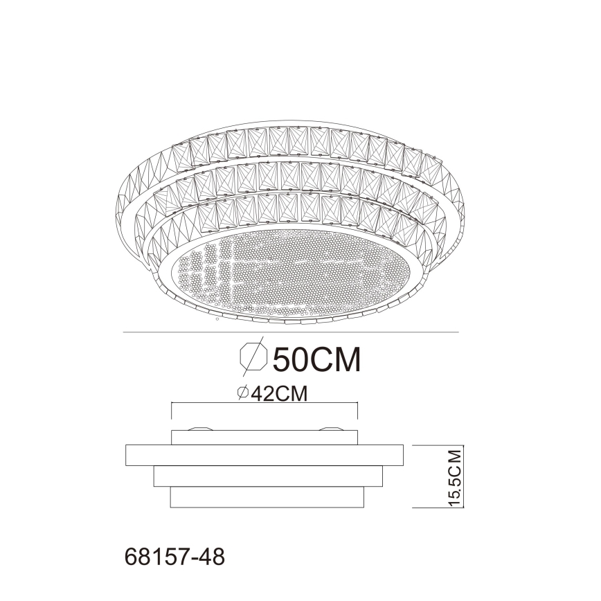 Globo - LED loftlampe dæmpbar LED/48W/230V 2700-6000K diameter 50 cm hvid + fjernbetjening