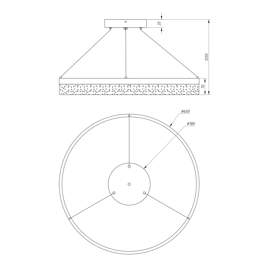 Globo - LED lysekrone i en snor 1xLED/36W/230V