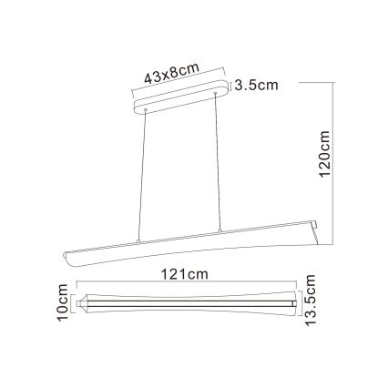 Globo - LED-pendel med wireophæng LED/36W/230V 2700/4000/6000K