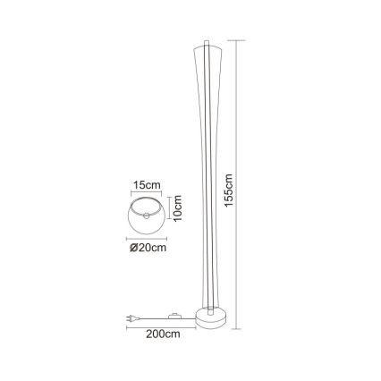 Globo - LED gulvlampe LED/48W/230V 2700/4000/6000K