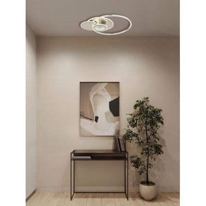 Globo - Dæmpbar LED loftlampe 24W/230V 2700-6500K 45x56 cm sølv + fjernbetjening