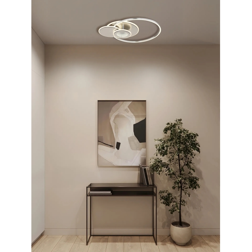 Globo - Dæmpbar LED loftlampe 24W/230V 2700-6500K 45x56 cm sølv + fjernbetjening