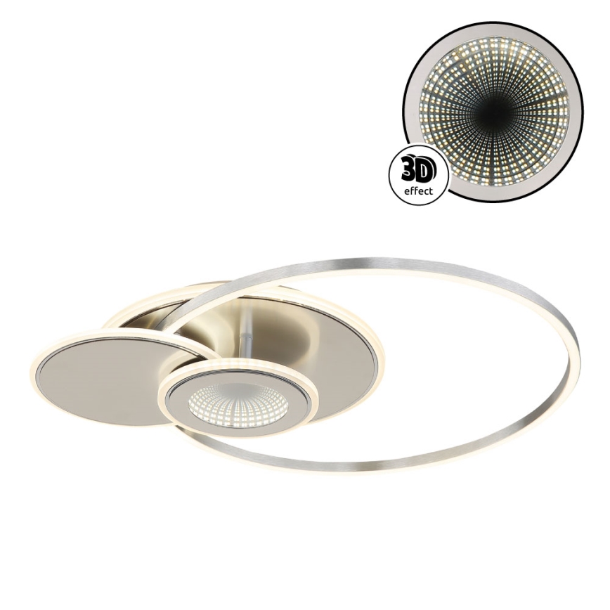 Globo - Dæmpbar LED loftlampe 24W/230V 2700-6500K 45x56 cm sølv + fjernbetjening