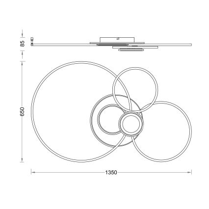 Globo - LED-dæmpbar loftlampe LED/36W/230V 2700-6500K sølv + fjernbetjening