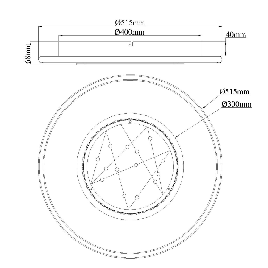 Globo - LED-loftlampe LED/40W/230V 3000/4000/6000K Ø 51,5 cm sort