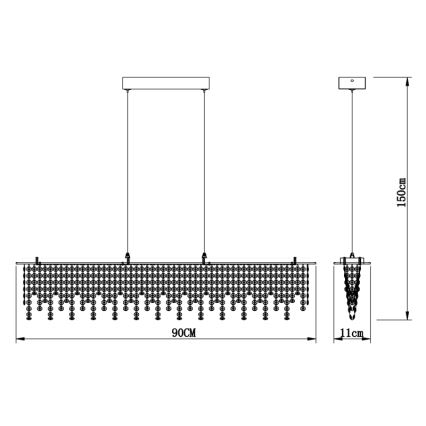 Globo 68405-24H - LED krystalpendel dæmpbar LED/24W/230V + fjernbetjening