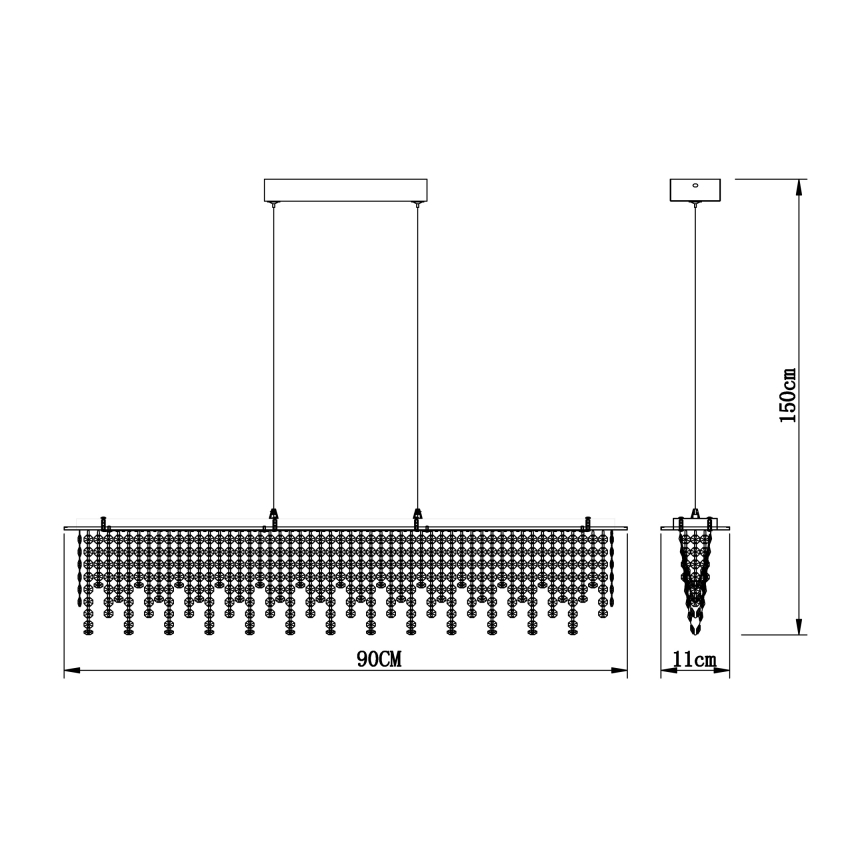 Globo 68405-24H - LED krystalpendel dæmpbar LED/24W/230V + fjernbetjening