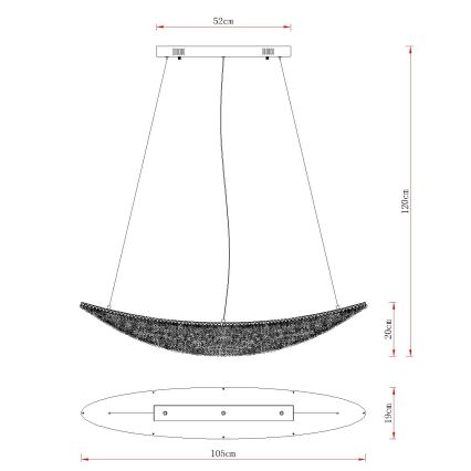 Globo - LED Dæmpbar pendel på kabel LED/40W/230V 2700-6000K blank krom + fjernbetjening