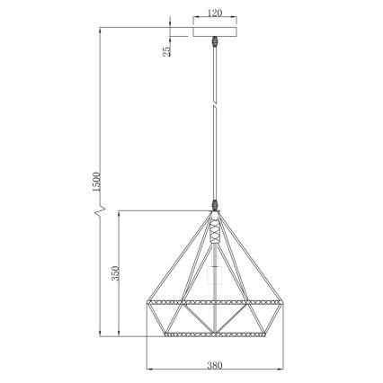 Globo - Lysekrone i en snor 1xE27/60W/230V