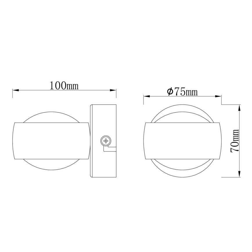 Globo - LED væglampe LED/7W/230V 3000K mat krom