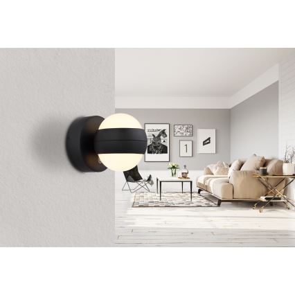 Globo - LED væglampe m. touch-funktion dæmpbar og genopladelig LED/1,4W/5V 1800 mAh sort