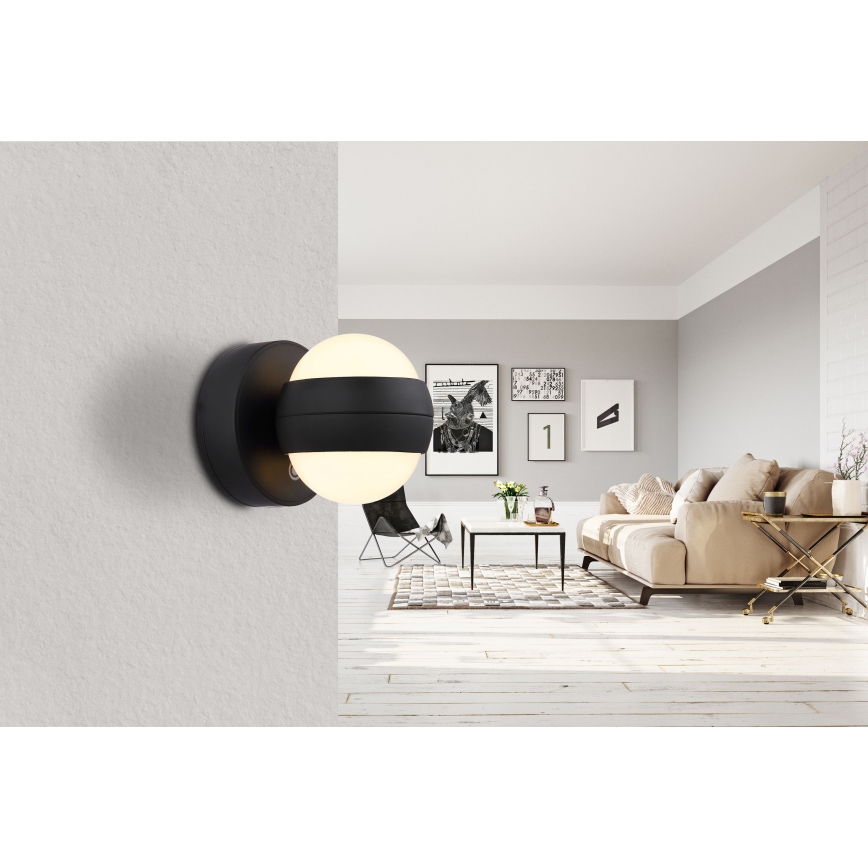 Globo - LED væglampe m. touch-funktion dæmpbar og genopladelig LED/1,4W/5V 1800 mAh sort