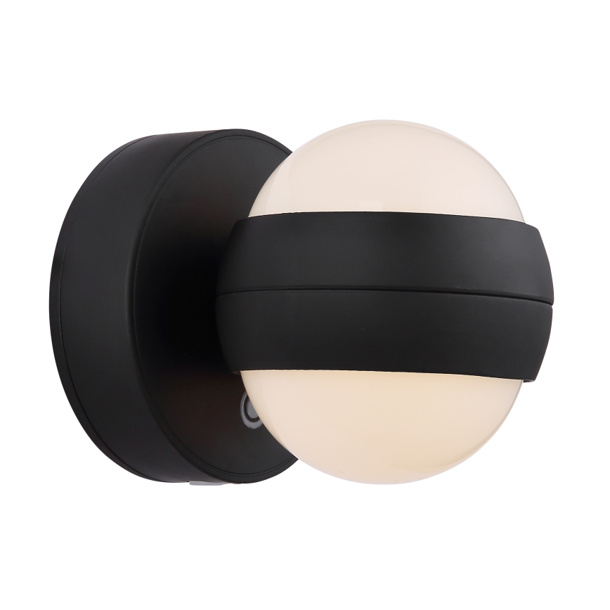 Globo - LED væglampe m. touch-funktion dæmpbar og genopladelig LED/1,4W/5V 1800 mAh sort