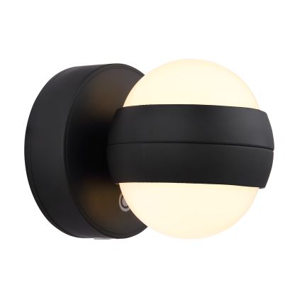 Globo - LED væglampe m. touch-funktion dæmpbar og genopladelig LED/1,4W/5V 1800 mAh sort