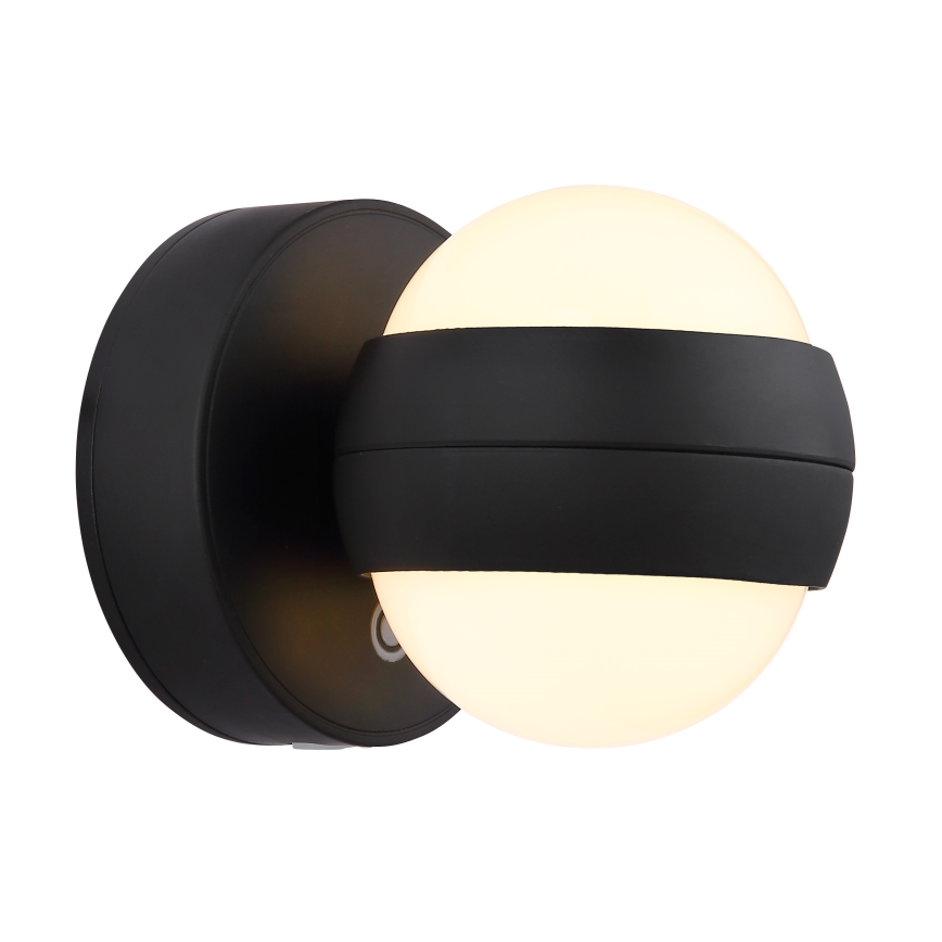 Globo - LED væglampe m. touch-funktion dæmpbar og genopladelig LED/1,4W/5V 1800 mAh sort