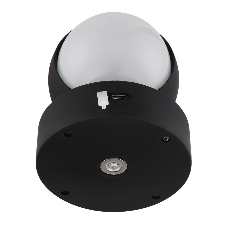 Globo - LED væglampe m. touch-funktion dæmpbar og genopladelig LED/1,4W/5V 1800 mAh sort