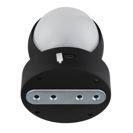Globo - LED væglampe m. touch-funktion dæmpbar og genopladelig LED/1,4W/5V 1800 mAh sort